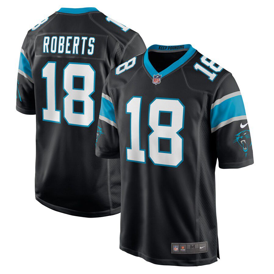 Men Carolina Panthers #18 Andre Roberts Nike Black Game Player NFL Jersey